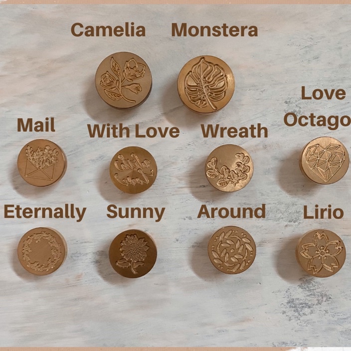 

HJ6 HEad stamp stempel kepala kuningan seal wax tanpa gagang kayu per pcs