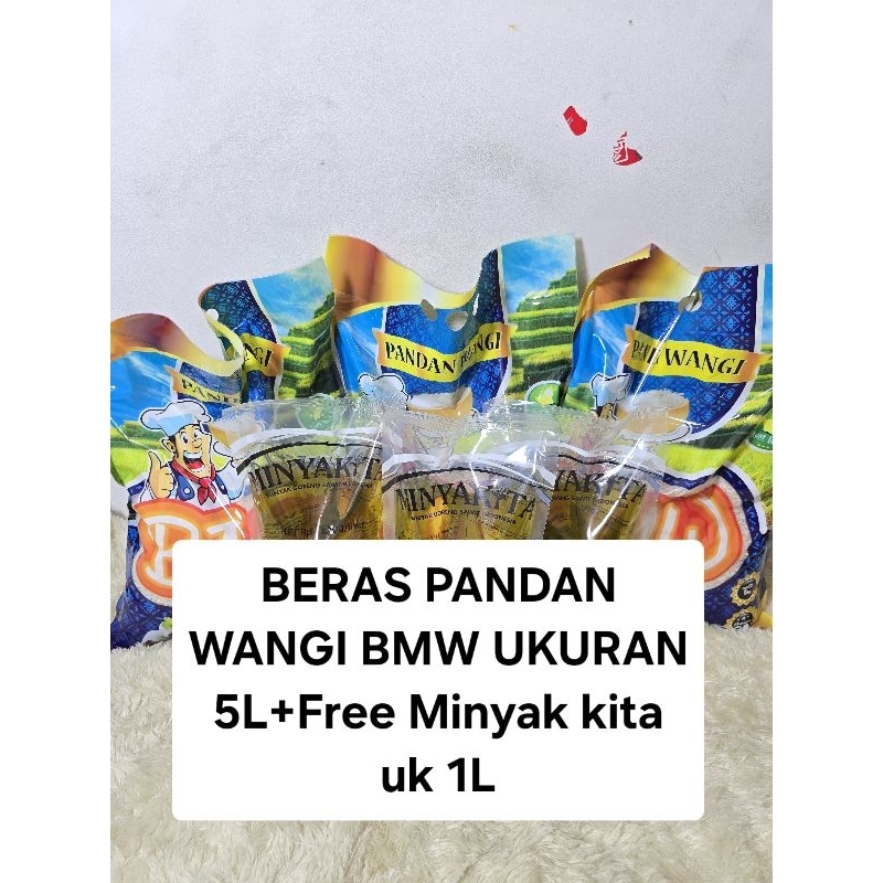 

Promo Murah Meriah Beras Pandan Wangi BMW 5 Liter + Minyak Apikal 1Liter