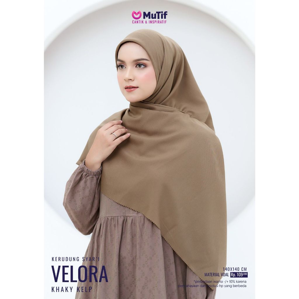 MUTIF HIJAB VELORA SYAR'I UKURAN 140X140 / HIJAB POLOS SYARI / HIJAB VOAL SYARI