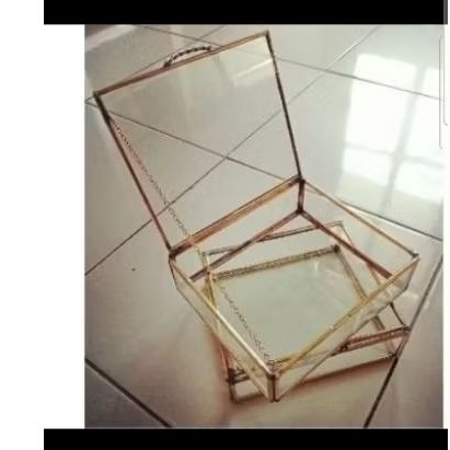 kotak mahar / kotak perhiasan kotak kaca ukuran 25x18x5cm