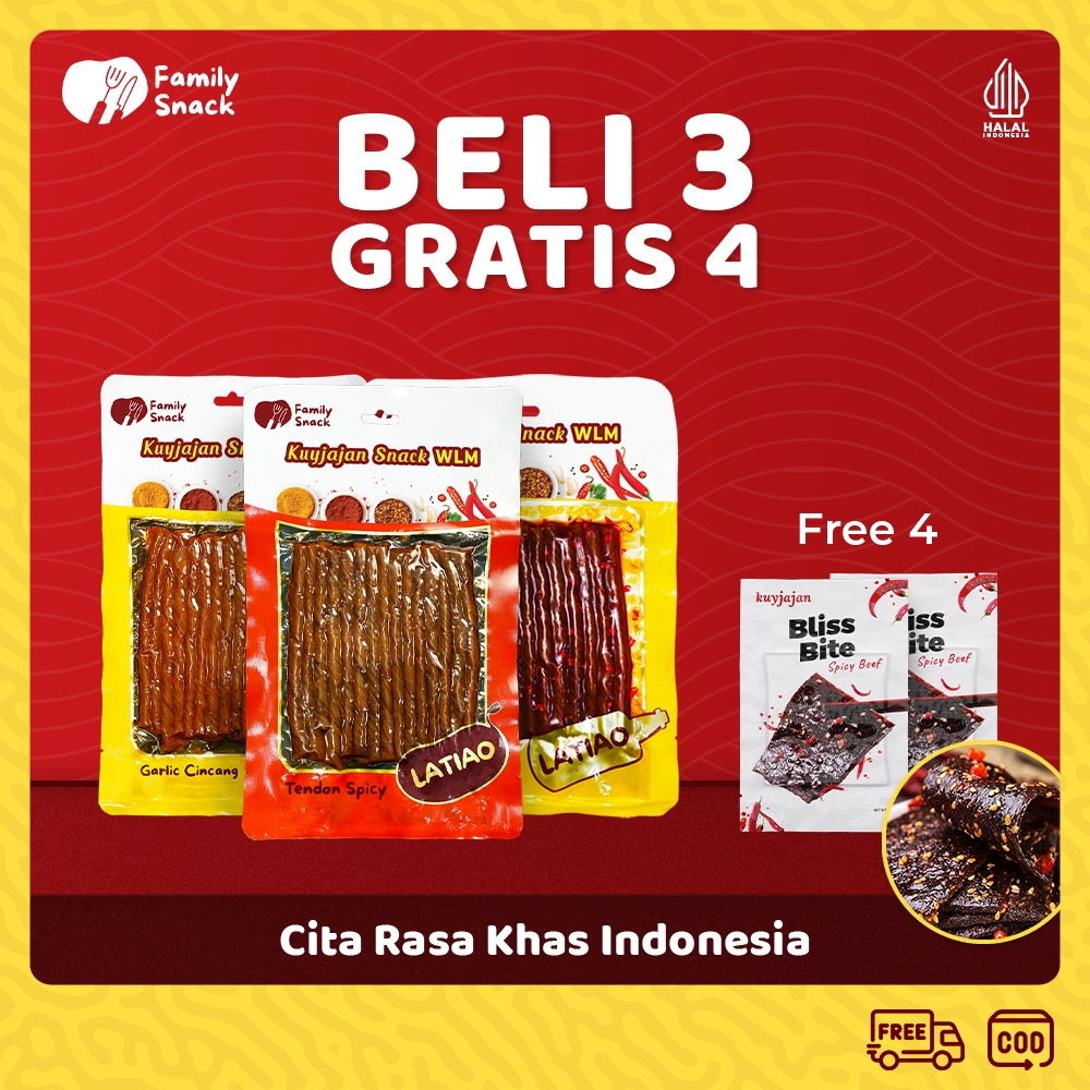 

Latiao Halal Family Snack - [Halal] [Buy 3 Get 4] Latio Gluten Spicy Tofu Free Bliss Bite Snack Camilan a Vegetarian