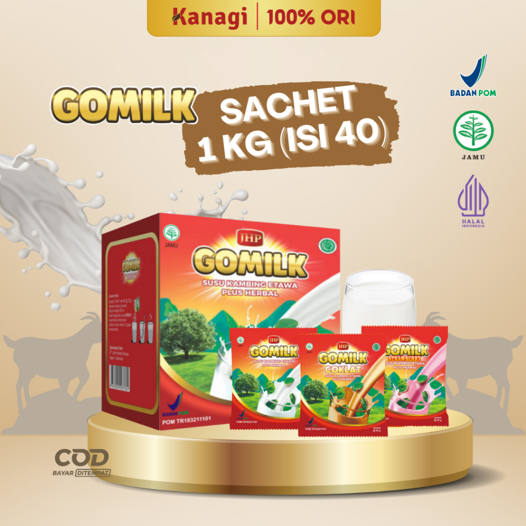 

[ISI 40 SACHET] Gomilk Susu Kambing Etawa Plus Herbal Kemasan Ekonomis 25g