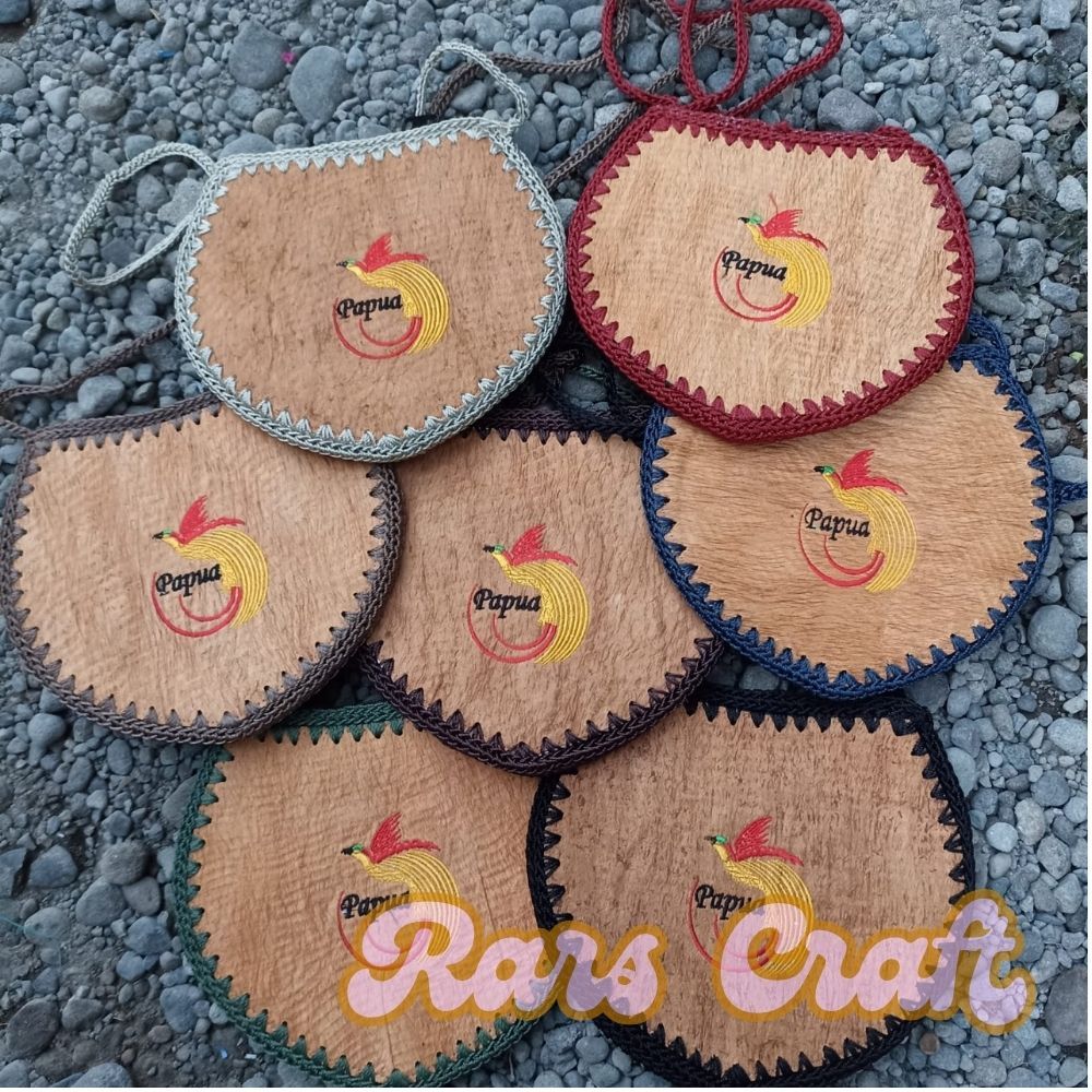 Tas Kulit Kayu Papua, Tas Papua selempang Bordir, Tas Selempang kulit Kayu, Tas etnik, Tas unik, Tas