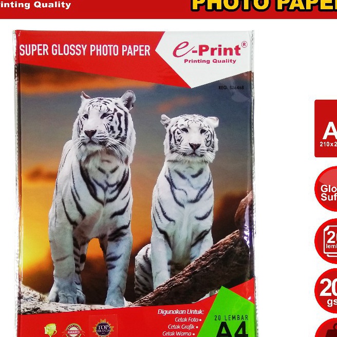 

KF7 KES GLOSSY PHOTO PAPER EPRINT A4 2 GSM ALUMUM KES GLOSSY 2 LEMBAR