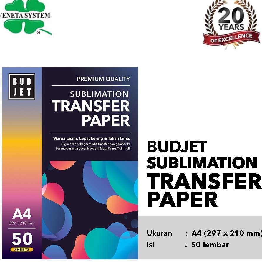

KP8 Kes Sublim Sublime Budjet Sublimation Transfer Paper A4 isi 5