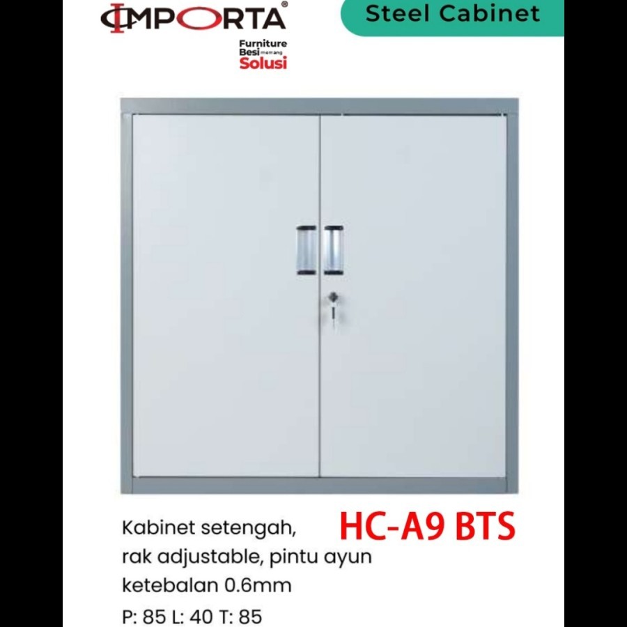 Lemari Arsip IMPORTA Filling Cabinet Setengah Kantor Rumah Swing Sliding Door metal besi Steel Kabin
