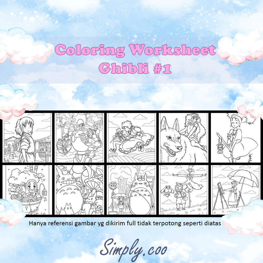 

WORKSHEET LEMBAR KERJA KERTAS MEWARNAI GAMBAR ANIME GHIBLI TOTORO PONYO JUJUTSU KAIZEN KIMETSU NO YAIBA KNY / DEMON SLAYER POKEMON NARUTO SASUKE ONE PIECE SAILOR MOON SPY X FAMILY ANYA