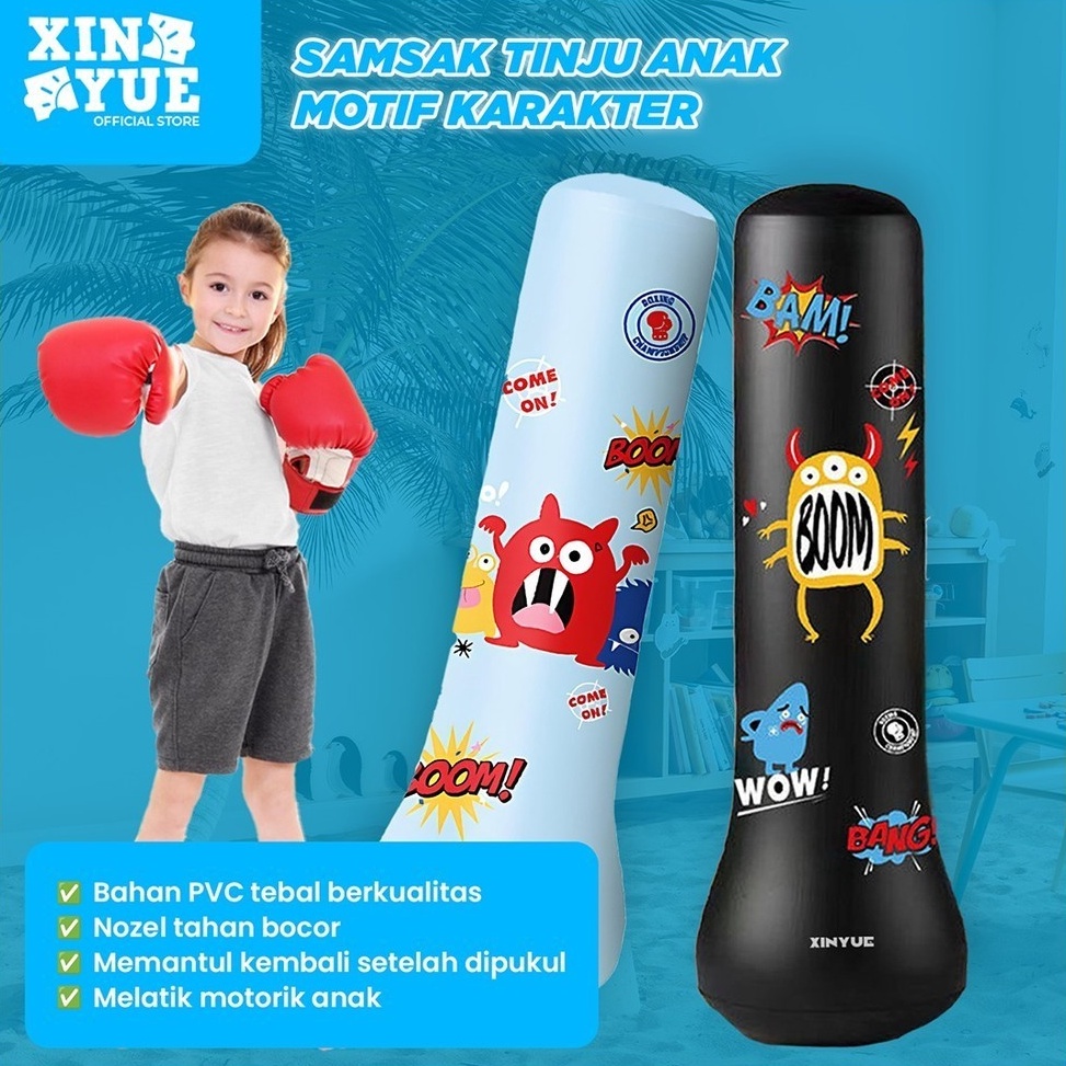 Super Meriah Xin Yue Standing Boxing Ball Samsak Tinju Anak Inflatable Samsak Angin Training Target 