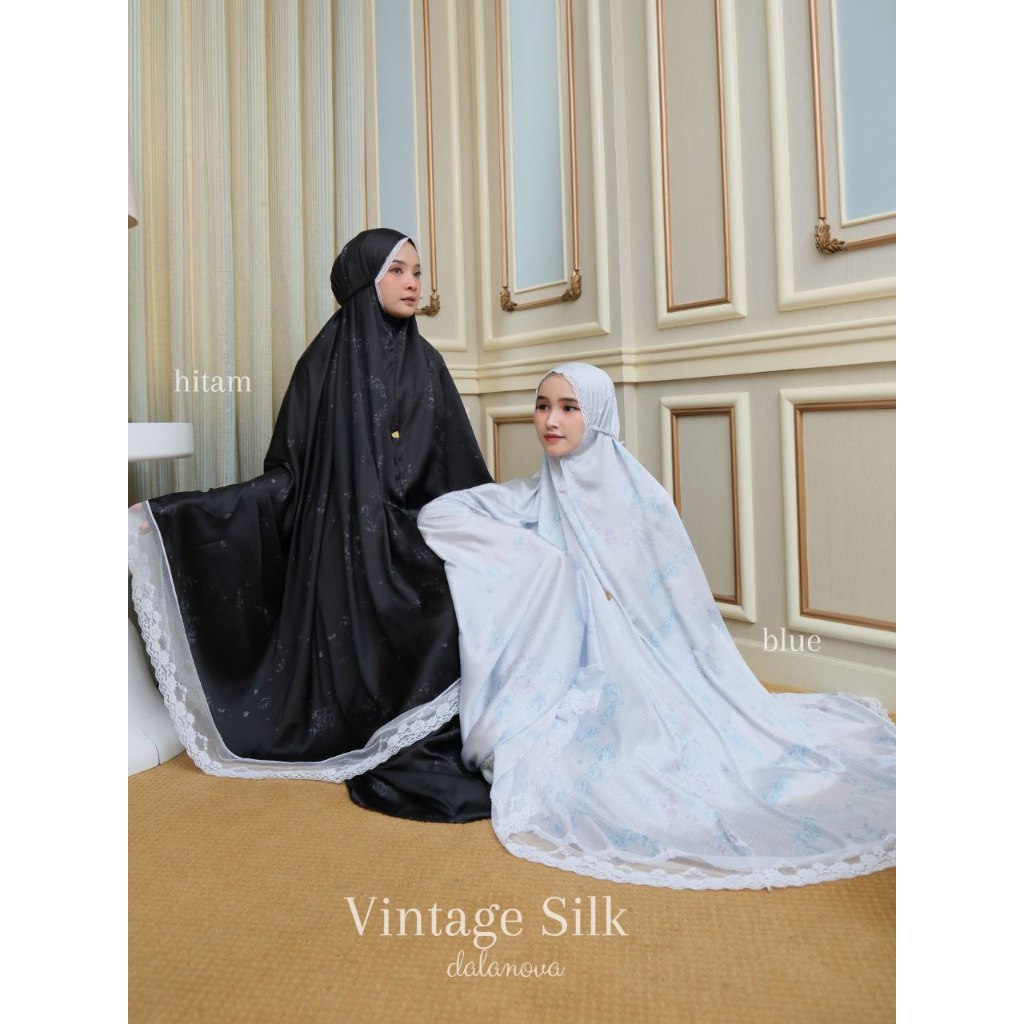 [DALANOVA MUKENA] MUKENA ARMANI SILK MOTIF VINTAGE JUMBO | RENDA + LASER CUT