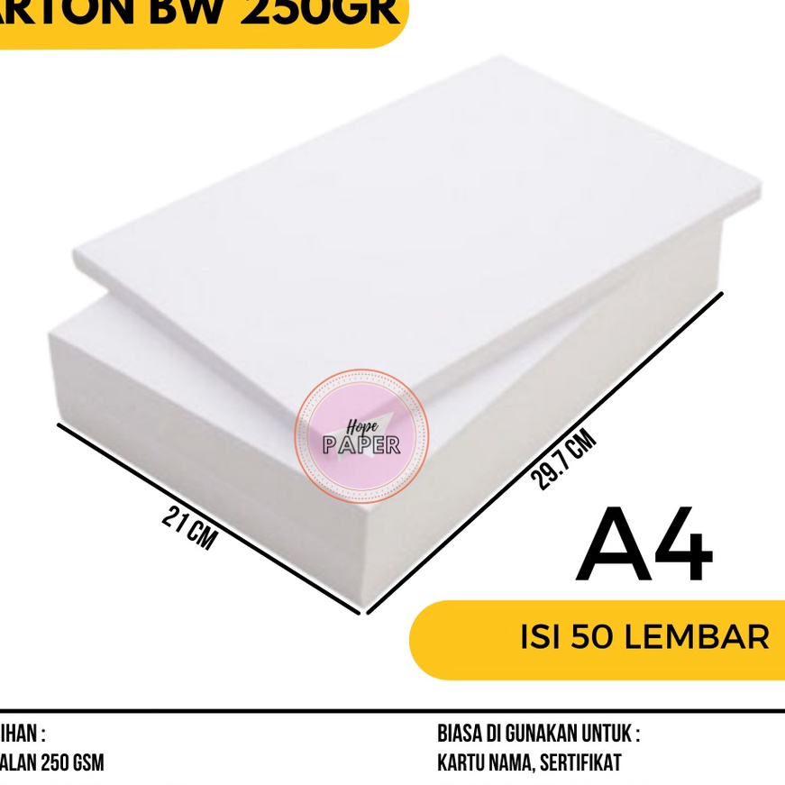 

Cepat Kes BW 25gsm A4 isi 5 lembar Kes Karton BW