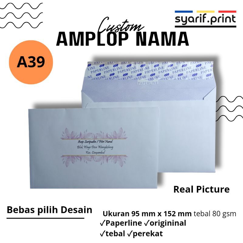 

50 pcs amplop kondangan/ amplop motif / amplop cutom paperline ke rtas putih original ukuran sedang