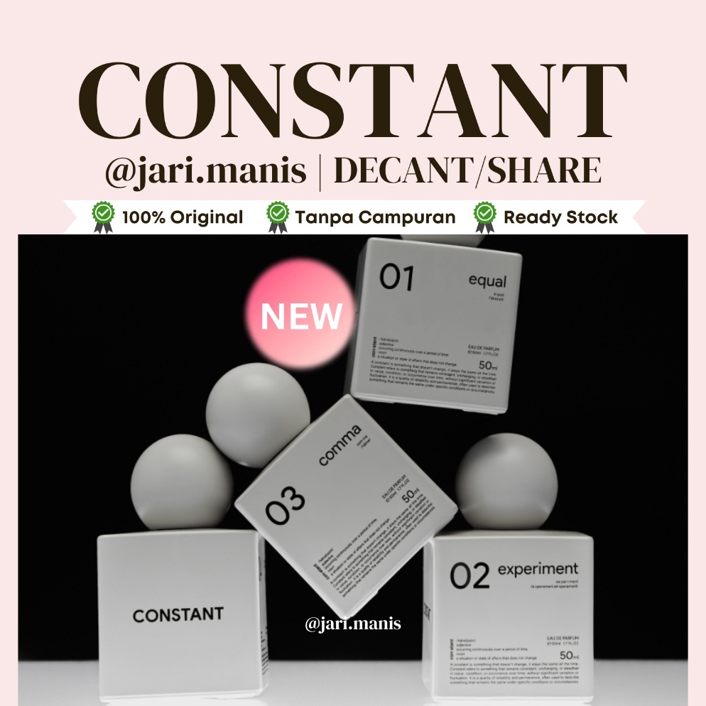 Harga Bersaing decant share Constant by Rachel Vennya Equal Experiment comma dot tester parfum