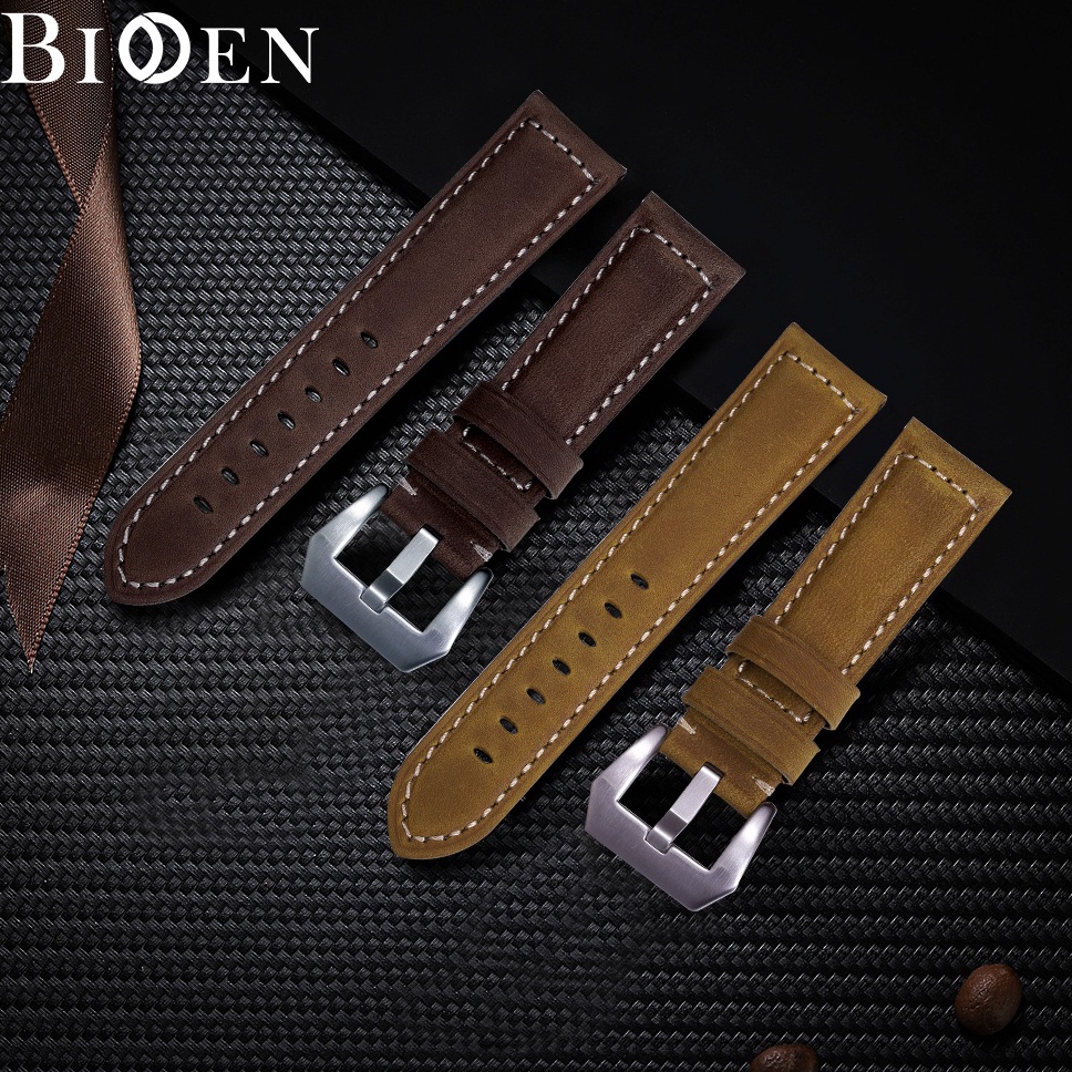 KODE T15J Tali Jam BIDEN Watch Strap Tali Kulit Pria Buram Leather Strap 2mm22mm24mm Jam Tangan Kuli