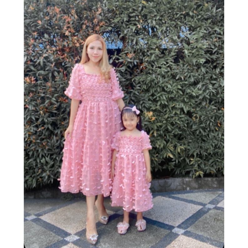 KODE F15T Auroras  Raline Couple Dress  Dress Ibu dan Anak