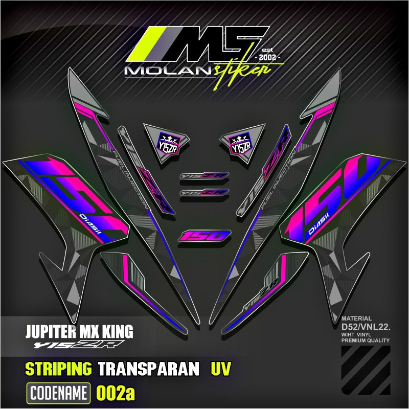 Decal Sticker Striping Variasi Transparan Uv Mx King 150 Yamaha Jupiter Mx King 150 Y15ZR Y16ZR SNIP