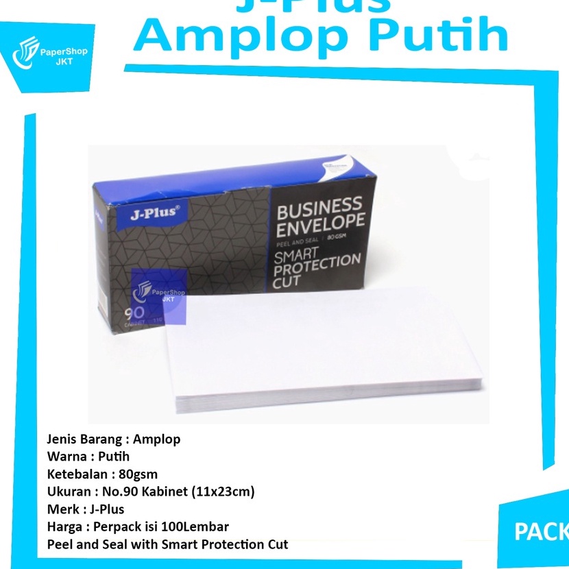 

Hemat JPLUS Biru Amplop Putih Polos NO9 Cabinet 8Gsm Kabinet