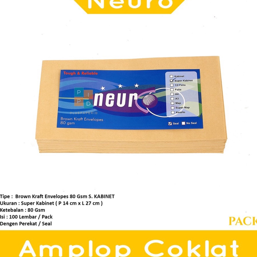 

KP8 NEURO Amplop Coklat Ukuran Cabinet 14 x27 cm Seal Pack