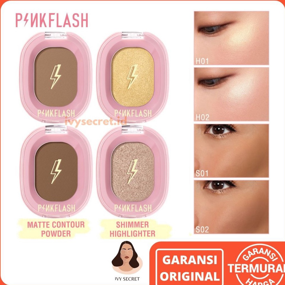 Importir  Pinkflash Shimmer Highlighter And Contour Powder Pink Flash Highlighter Pinkflash Contour 