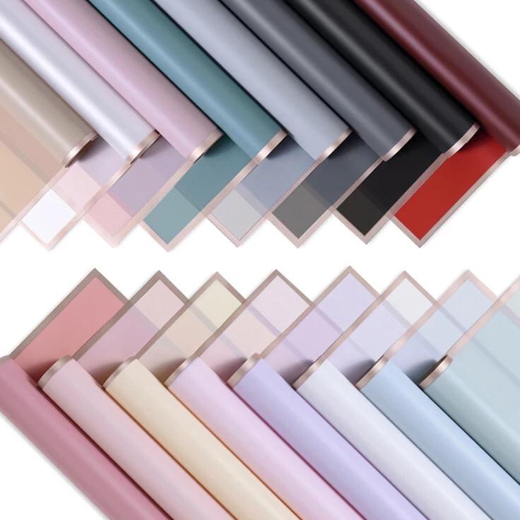 

Ready Laris 2 lembar Money bouquet wrapping varian list gold emas Cellophane Florist