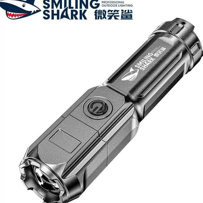 Paling Diminati SENTER LED MINI SMILING SHARK 622A  ZOOM  3 MODE CAHAYA  ORIGINAL  TAHAN AIR  USB