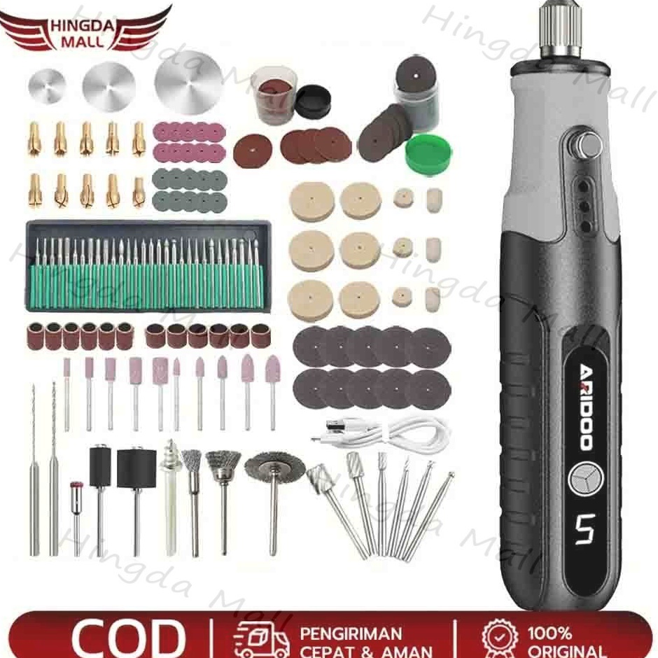 Hadir Terkini 134pcs Bor Mini 12V DC 18 RPM Mini Drill Electric Engraver Grinder Gerinda Electrik Li