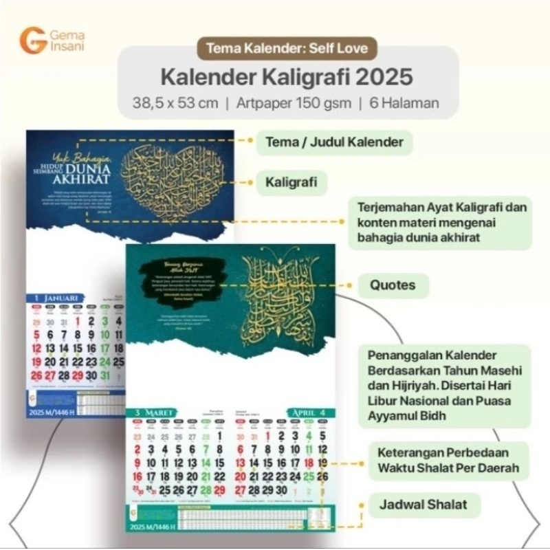 

Kalender Kaligrafi GIP Kalender Dinding 2025