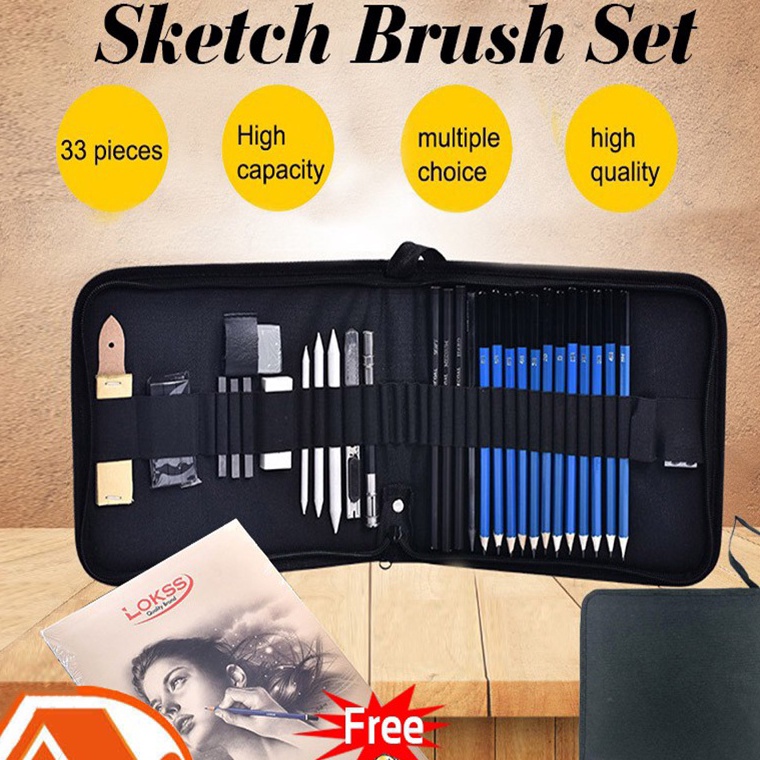 

Murah Sekarang 33PCSSet Sketch Pensil Pisau Penghapus dan Pensil Gambar untuk Keperluan Sekolah Pencil Drawing Set