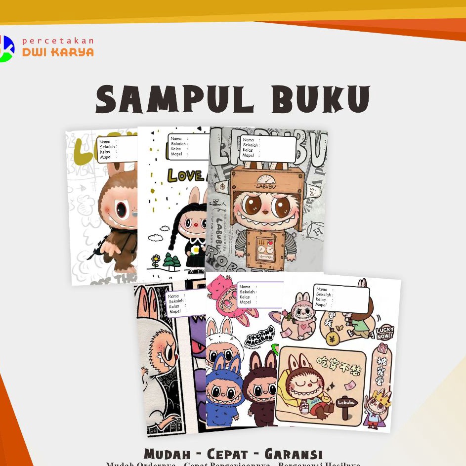 

KF7 SAMPUL BUKU TEMA LABUBU 6 LEMBAR SAMPUL BUKU AESTHETIC