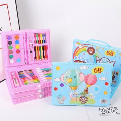 Langsung Kirim  Crayon Set 68pcs  Krayon Mewarnai Anak 68pcs  Pensil Warna Set 68 pcs TAKASIMURA STO