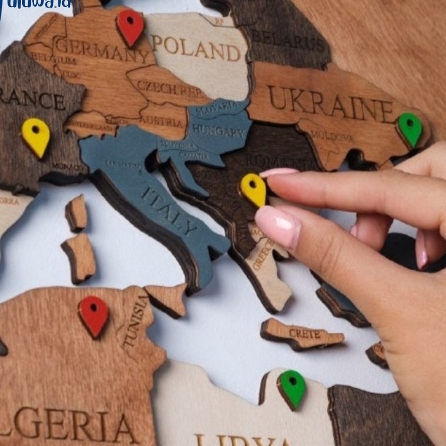 

HJ6 Push Peta Dunia Penanda Peta AtlasMap Marker