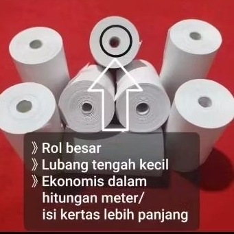 

paket 50 rol kertas thermal termurah 80x40mm coreles full kertas isi kertas lebih panjang