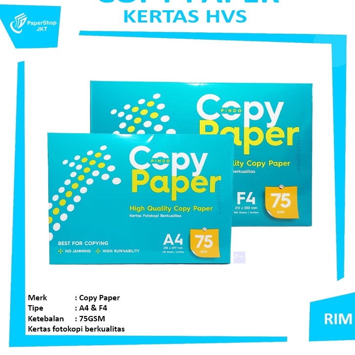 

berkualitas Copy Paper Kes HVS A4 F4 75 Gram Rim