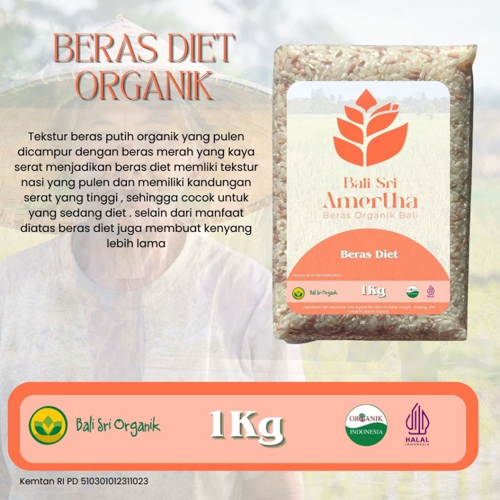 

beras diet organik bersertifikat ( organik diet rice )