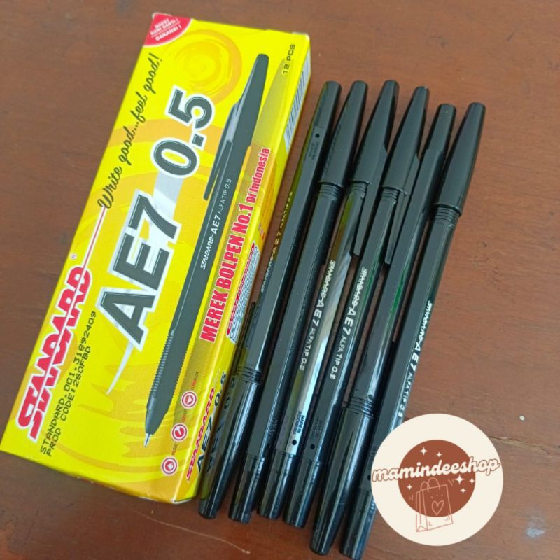 

(Harga Satuan) Standard AE7 Alfatip Black 0.5mm Pulpen Tinta Hitam Pena Bolpen Ball Pen Bolpoint Ballpoint Alat Tulis