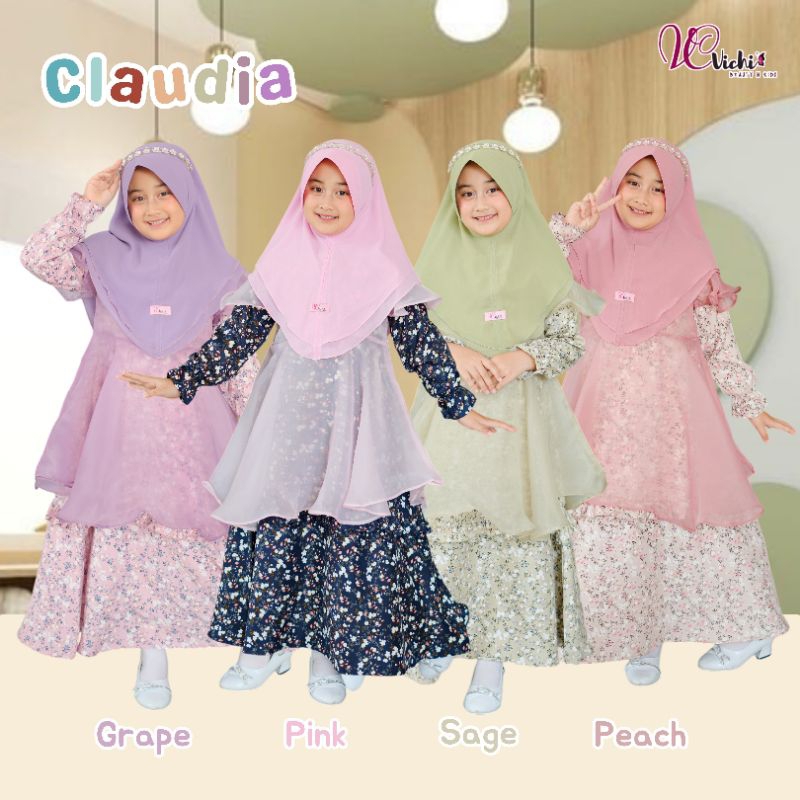 Claudia Gamis Pesta Anak Muslimah Oraganza Ori by Vichi Muslimah