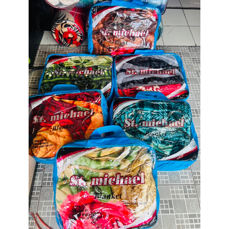 selimut st michael blue 200x220 halus tidak luntur