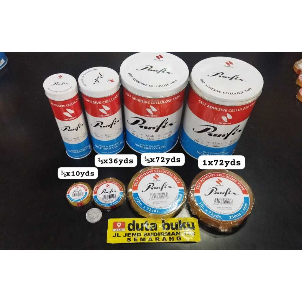 

isolasi panfix 1/2 x 72 dan 1" x 72 /SOLASI/selotip/solatip Lakban Perekat - Cellulose Tape