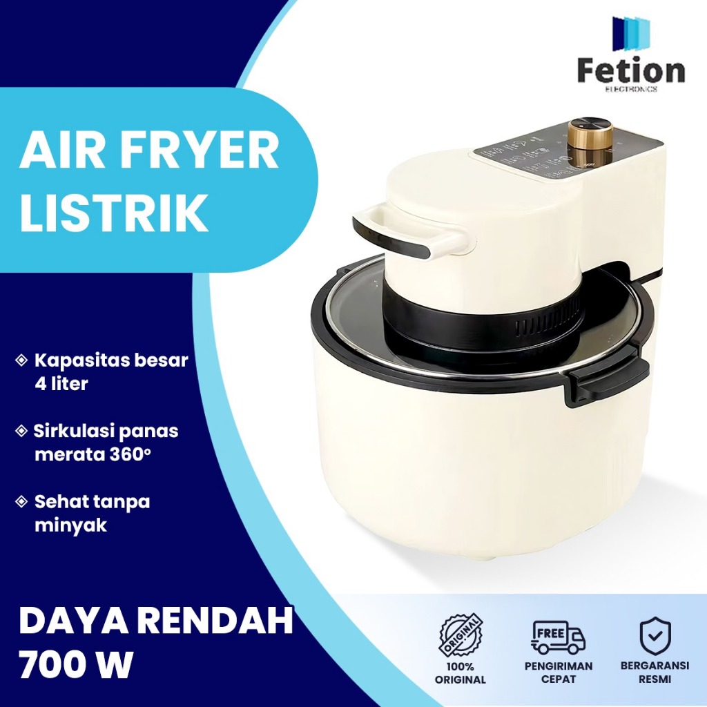 Air Fryer Finito 4L Low Watt Penggorengan Sehat Tanpa Minyak Anti Lengket Bergaransi 1 Tahun