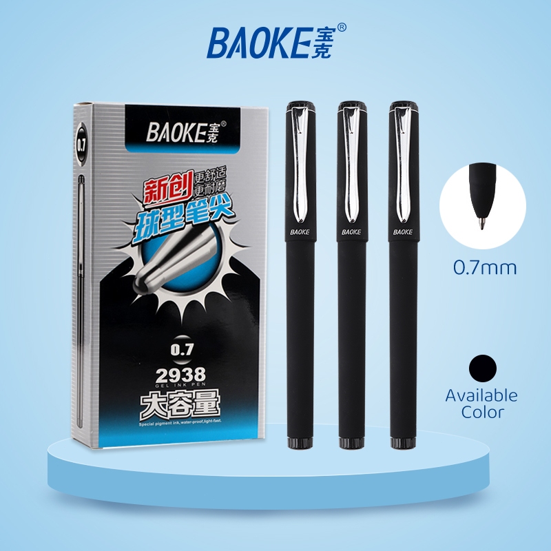 

Baoke Pulpen Gel Kapasitas Jumbo 0.5/0.7/1.0mm Ujung Pena Stainless Steel Tinta Hitam 1Pcs