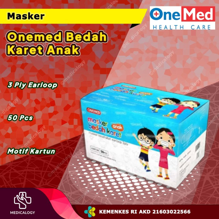 Onemed Masker Bedah Anak isi 50 Motif Kartun
