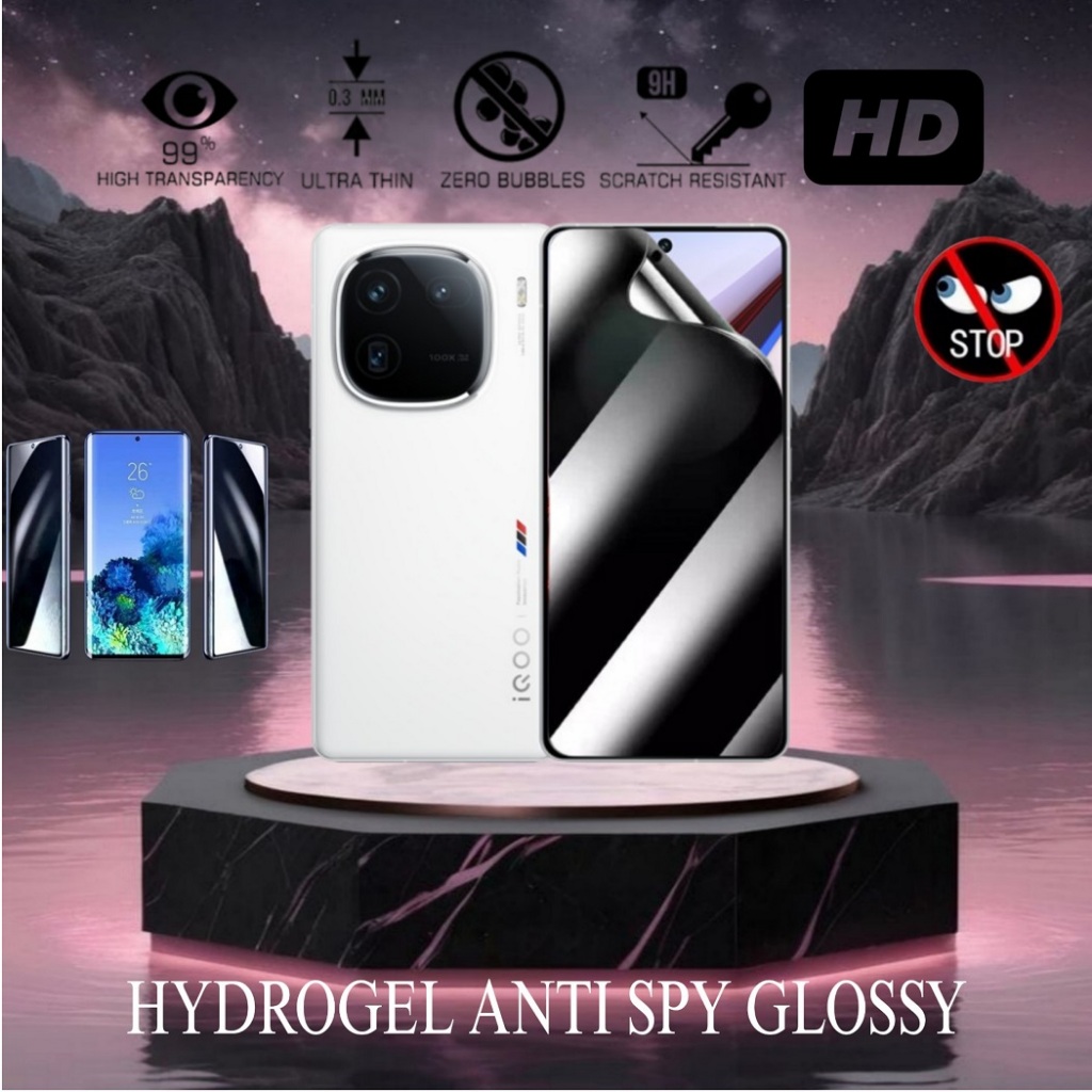 Anti gores Spy Glossy Hydrogel Film Privacy Screen Protector Vivo IQOO 11 5G IQOO 11 PRO IQOO 12 5G