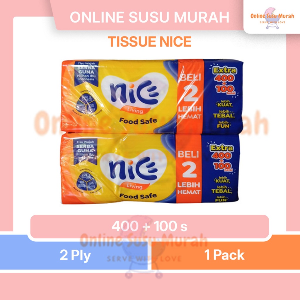 NICE TISSU WAJAH 400+100 SHEETS TISU TISSUE BUY 1 GET 1 PLTS