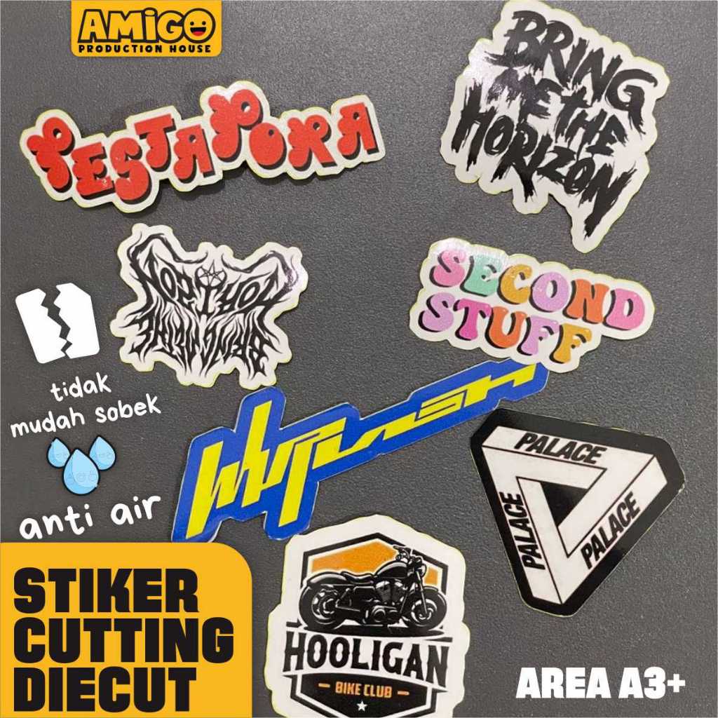 STIKER VINYL DIECUT Custom A3+ Pola die cut Label Sticker Cutting Putus
