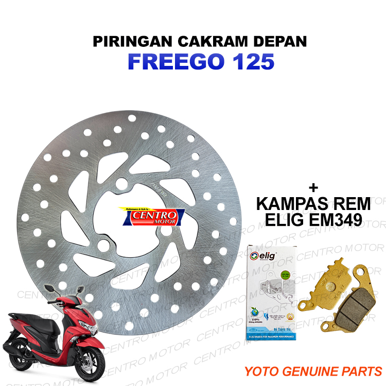 Piringan Cakram Freego. Yoto Genuine Parts. Tersedia Juga Dengan Kampas Elig