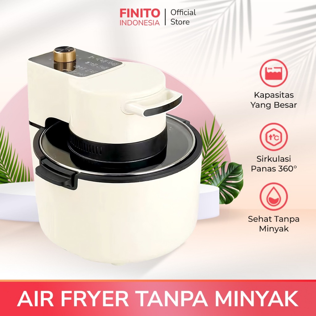 Air fryer tanpa minyak FINITO / Air Fryer Tutup Kaca AF-4LHQ 4Liter 700Watt Penggorengan Tanpa Minya