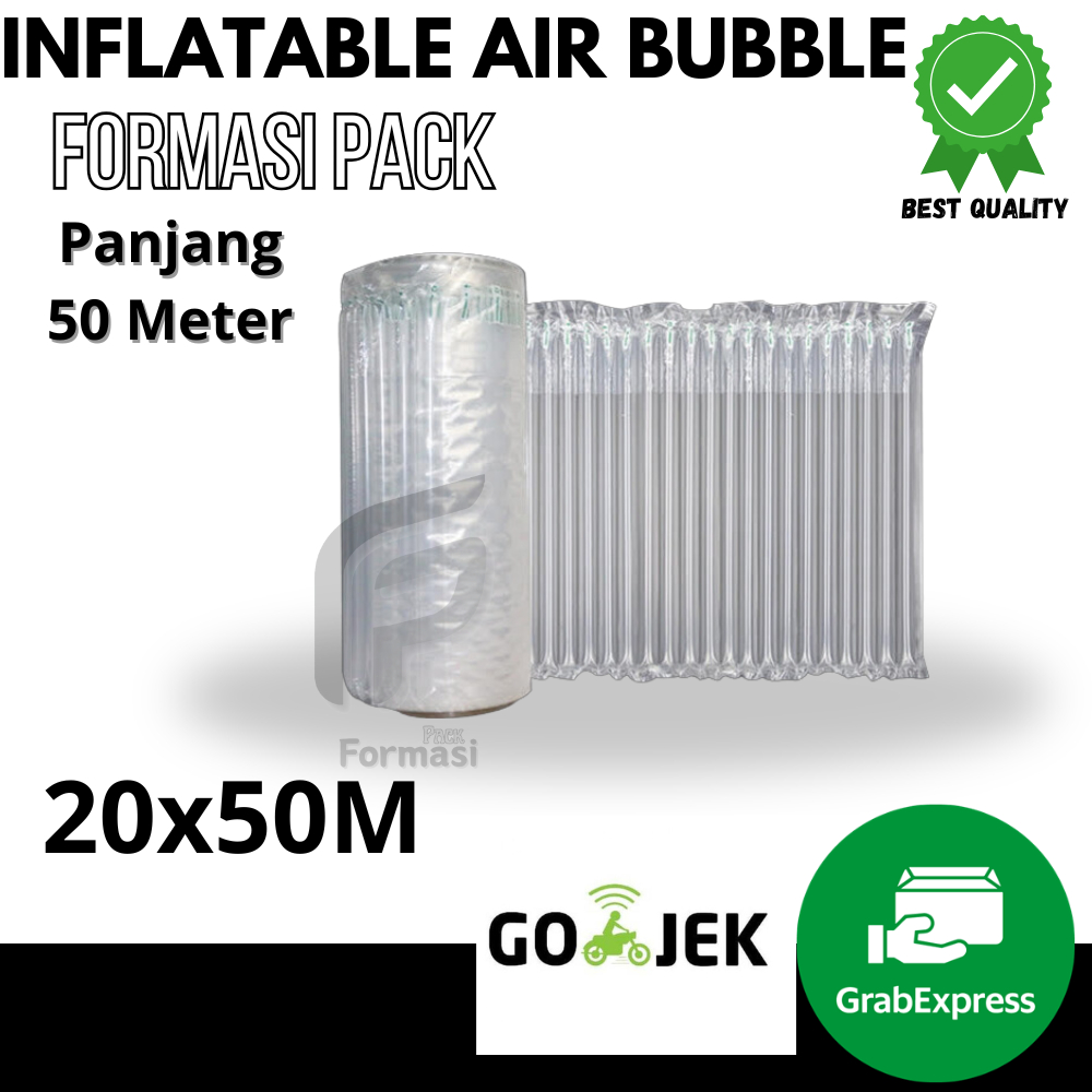 

INFLATABLE AIR BUBBLE 20CM X 50M Cushion Wrap Fo-Air / Bubble Wrap Angin Tebal Roll / Poly Air