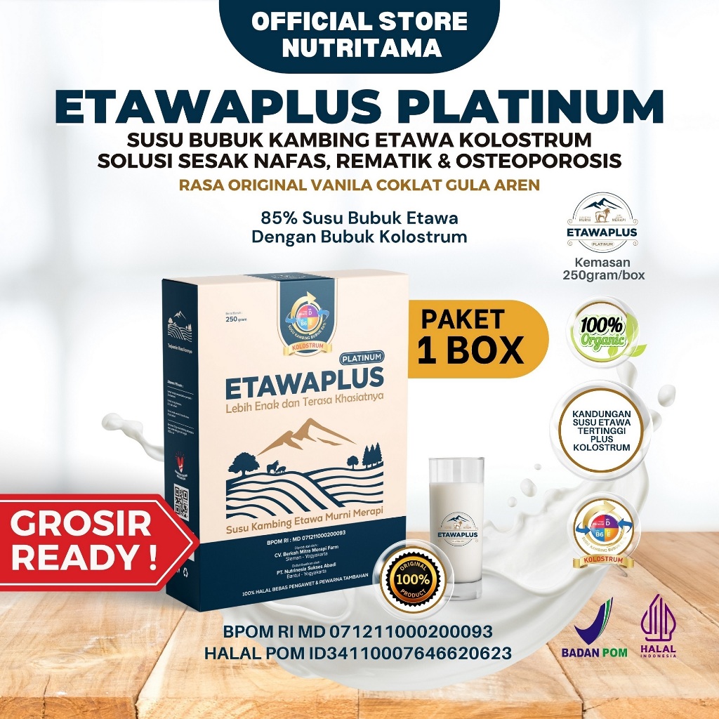 Etawaplus Kolostrum 250gram | Susu Tulang Kuat | Susu Kambing Etawa | Susu Etawa Premium | Susu Etaw