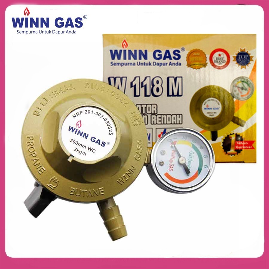 Winn Gas W118M Regulator Kompor Gas Meter Tekanan Rendah Otomatis