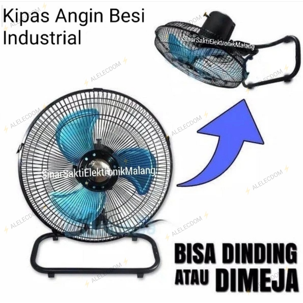 TD Kipas Angin Besi 10" 2 in 1 / Desk Fan Industrial 10" TD duo 2 in 1