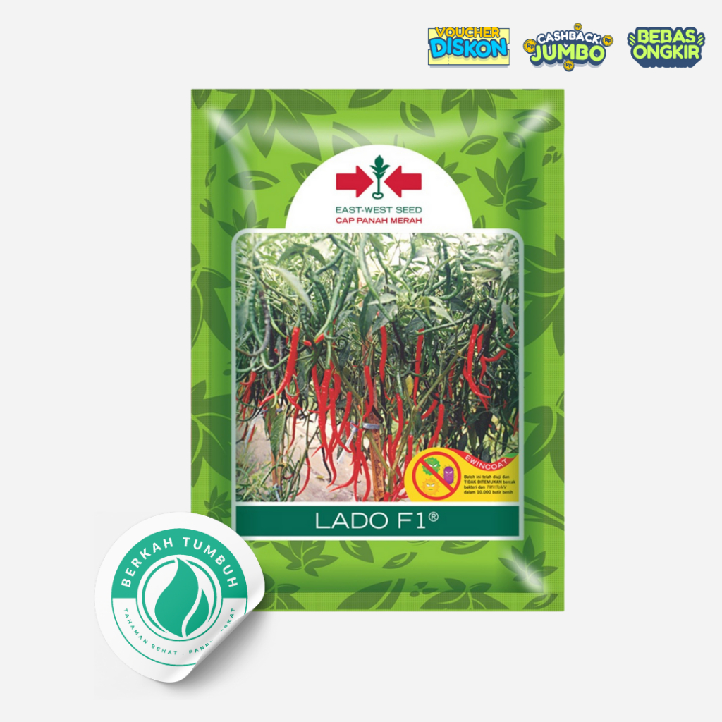 BENIH BIBIT CABE KERITING LADO F1 KEMASAN 1750 BUTIR CAP PANAH MERAH